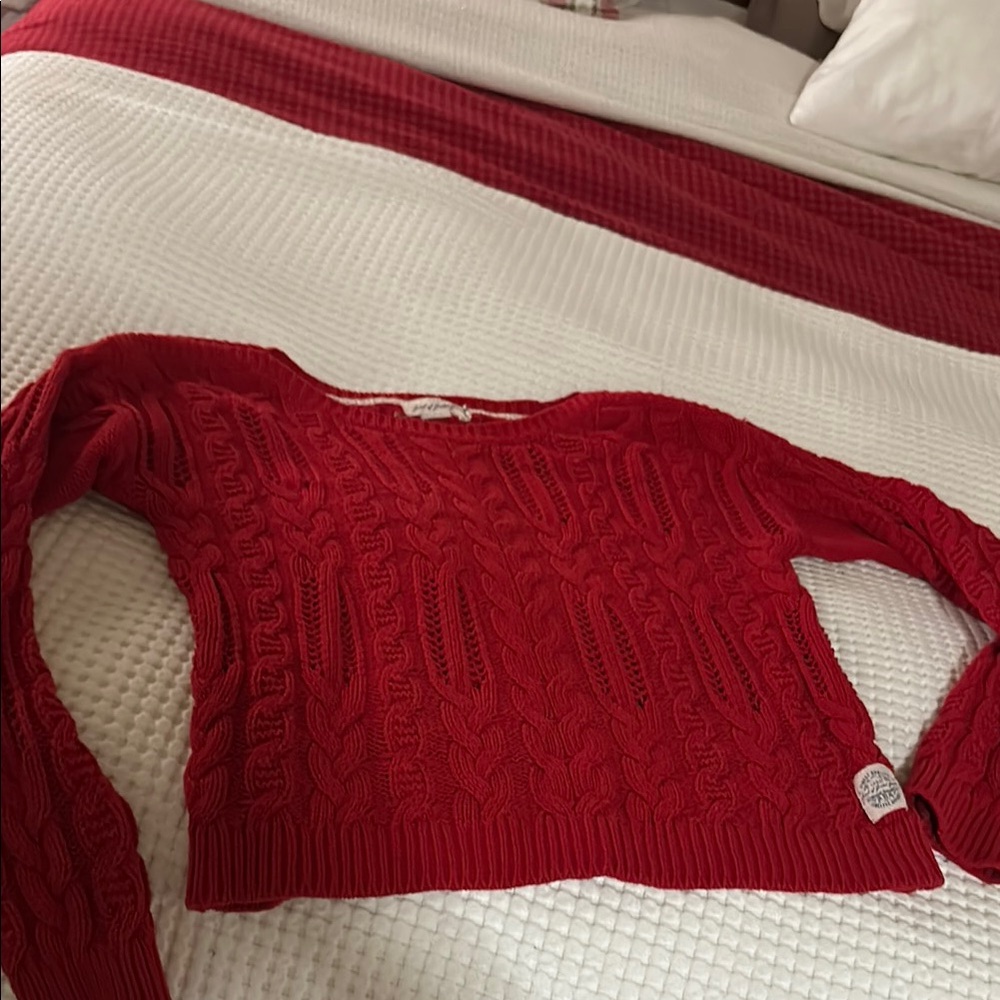 Red Cable Knit Sweater